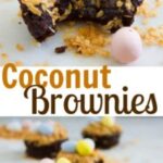 Coconut Chocolate Fudge Brownies - Pin