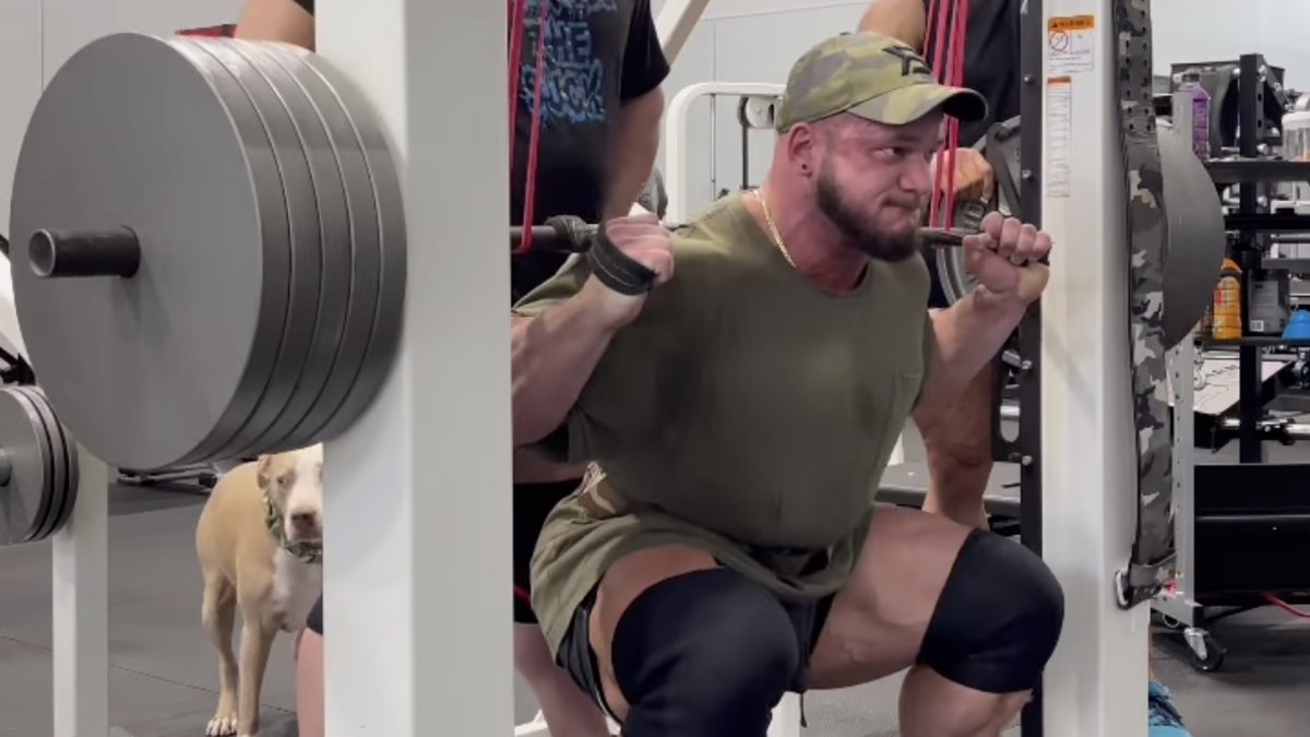 Bodybuilder Hunter Labrada Powers Through a 495-Pound Banded Squat for 17 Reps