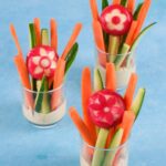 Fun and easy flower crudite cups - cute healthy party food for kids
