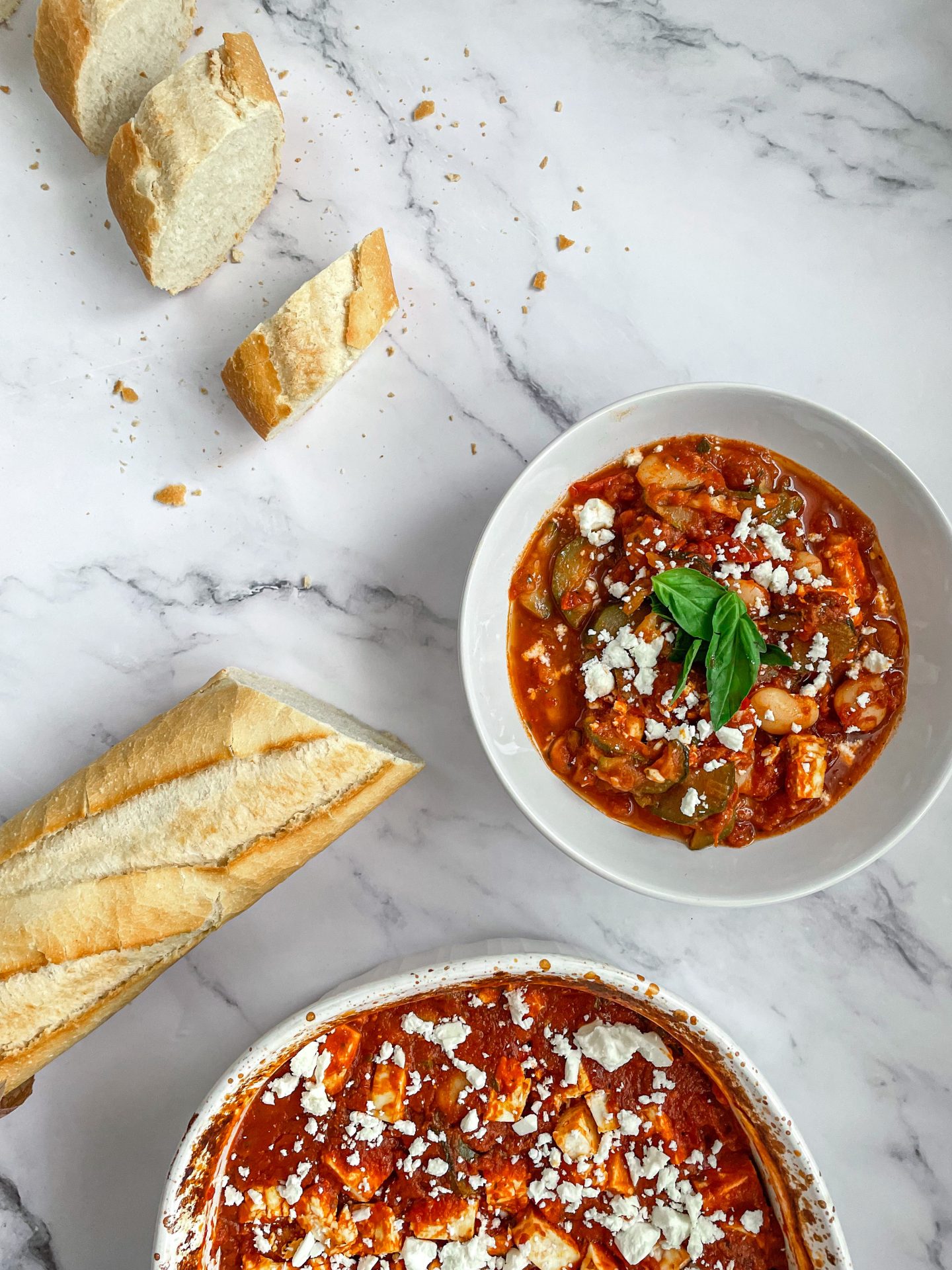 Cannellini Beans in Tomato Sauce with Baked Courgette & Feta Cheese – Nics Nutrition
