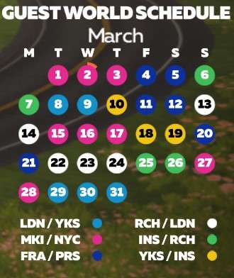 Zwift Course Calendar For March