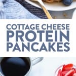 Cottage Cheese Protein Pancakes for the win! Who's with me? If you're all about healthy pancakes and getting a protein boost at the same time then you will love this protein pancake recipe! They're made with 100% ground oat flour, cottage cheese, and mashed banana.