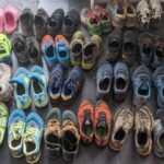 photo of large selection of running shoes