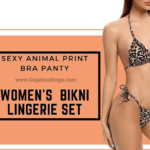5 Sexy Animal Print Bikini Bra Panty Lingerie Set for Women