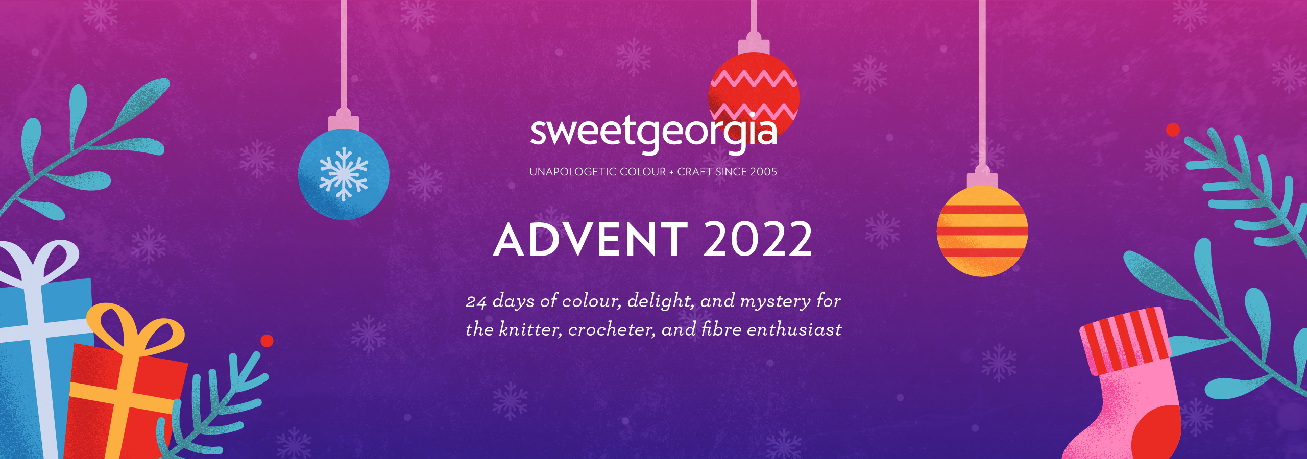SweetGeorgia yarn and spinning fiber advent calendar 2022