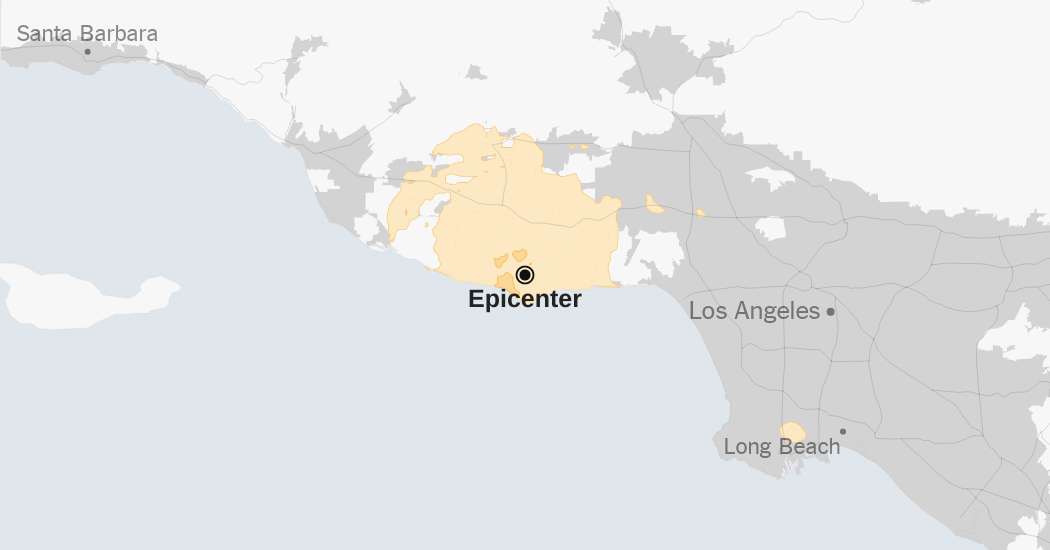 Map: 4.7-Magnitude Earthquake Strikes Near Los Angeles