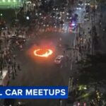 Illegal car meetups lead to violence across Philadelphia; 1 officer injured in crash