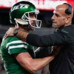 Aaron Rodgers, Robert Saleh laugh off denied hug as Jets roll