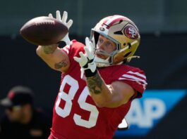 49ers' George Kittle expects to play; Deebo Samuel practices