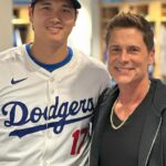 Shohei Ohtani posed with Rob Lowe for a photo that was posted to his Instagram in May