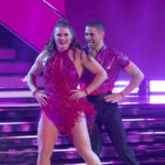 Ilona Maher and Alan Bersten dancing on