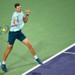 Hubert Hurkacz in action ahead of the ATP Halle Open.