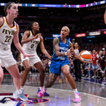 Lynx guard Courtney Williams, right, yells while running a play during a Sept. 6 game between the Indiana Fever and the Lynx at Gainbride Fieldhouse in Indianapolis.