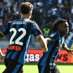 Ademola Lookman celebrates scoring for Atalanta BC on September 13, 2024