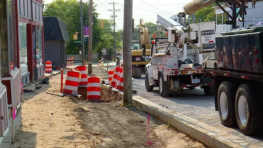 Construction along Cesar E. Chavez Avenue in Grand Rapids. (Sept. 16, 2024)