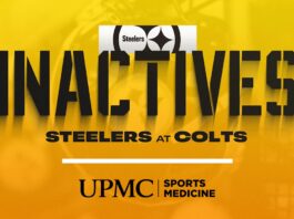 Steelers inactives for Week 4 vs. Colts