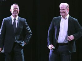 Jerry Seinfeld and Jim Gaffigan Crack Each Other Up in New Video (Exclusive)