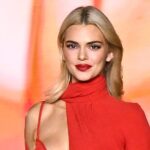 Kendall Jenner Models a Very Sheer Red Cutout Dress for L'Oreal