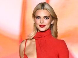 Kendall Jenner Models a Very Sheer Red Cutout Dress for L'Oreal