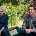 Harrison Ford and Jason Segel in Shrinking sitting on a canoe rental.