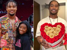 Simone Biles' Husband Jonathan Owens Surprises Her on Gymnastics Tour