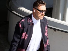 Travis Kelce Wears Floral Jacket at Kansas City Chiefs Game in Los Angeles