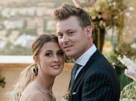 Happy events in the couple's two children's lives could be instrumental in bringing the wider Schumacher family back together, pictured left: Gina Schumacher at her wedding to Iain Bethke this weekend