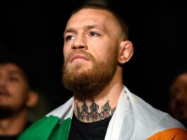 Conor McGregor of Ireland prepares to walkout prior to facing Nate Diaz in their welterweight bout during the UFC 202 event at T-Mobile Arena on Au...