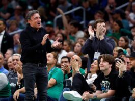 Wyc Grousbeck (left) and his family are selling their stake in the championship Celtics.