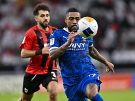  Malcom Oliveira of Al-Hilal SFC in action during the AFC Champions League elite west football match between Qatar s Al Rayyanon October 2, 2024